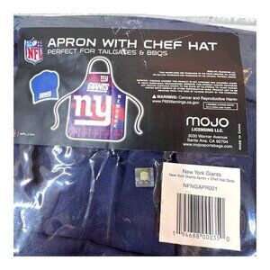 New York Giants Apron & Chef Hat Set For Tailgates & BBQs New Fan Gift Dad NFL